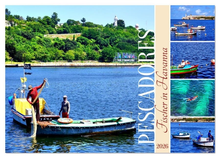 Pescadores - Fischer in Havanna (Wandkalender 2026 DIN A4 quer), CALVENDO Monatskalender - Henning von Löwis of Menar