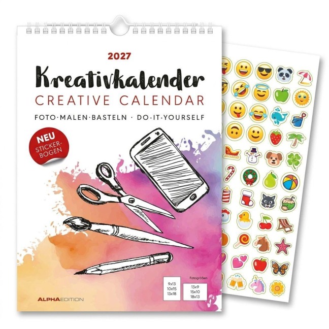 Kreativkalender A4 weiß 2027 - 