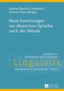 Cover-Bild zum Titel 'Neue Forschungen zur deutschen Sprache nach der Wende' von ''