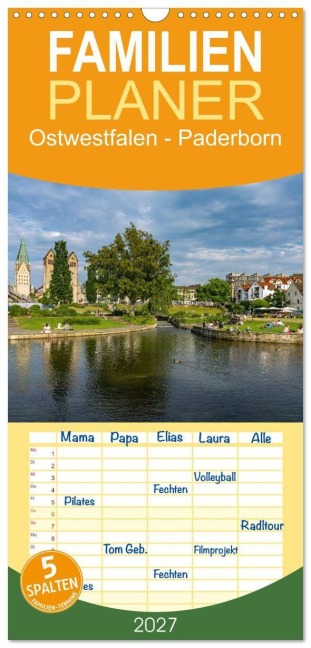 Familienplaner 2027 - Ostwestfalen - Paderborn mit 5 Spalten (Wandkalender, 21 x 45 cm) CALVENDO - Peter Schickert