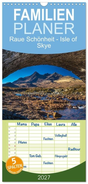 Familienplaner 2027 - Raue Schönheit - Isle of Skye mit 5 Spalten (Wandkalender, 21 x 45 cm) CALVENDO - Giuseppe Di Domenico