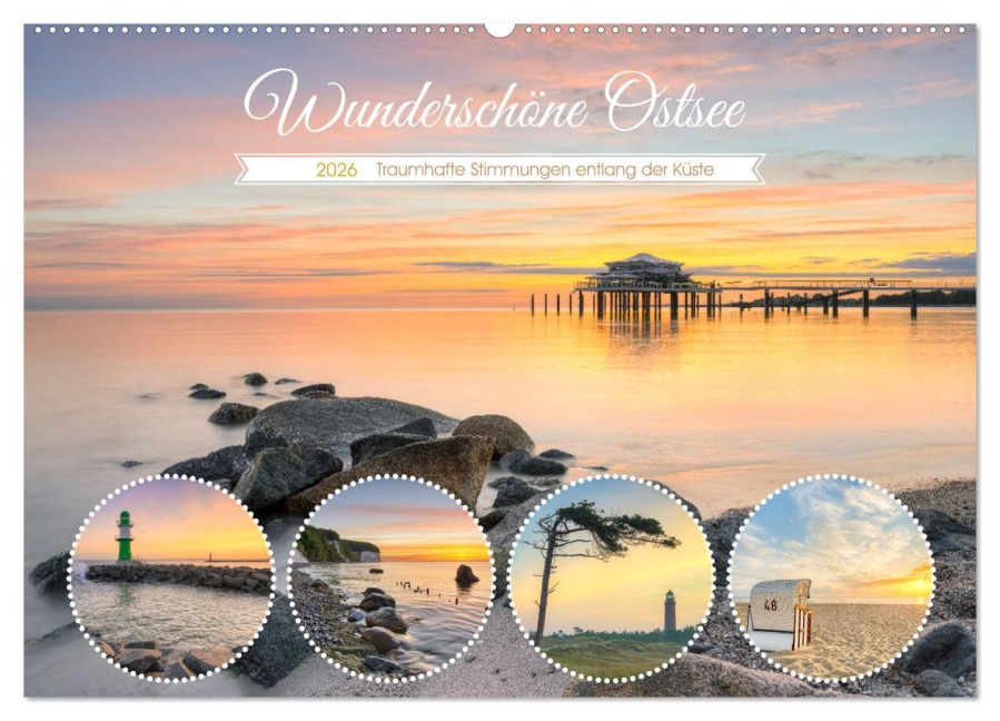 Wunderschöne Ostsee - Traumhafte Stimmungen entlang der Küste (Wandkalender 2026 DIN A2 quer), CALVENDO Monatskalender - Michael Valjak
