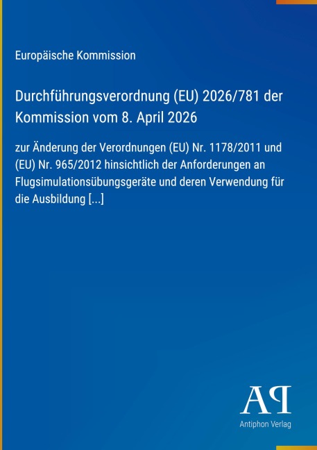 Durchführungsverordnung (EU) 2026/781 der Kommission vom 8. April 2026 - Europäische Kommission