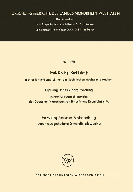 Enzyklopädische Abhandlung über ausgeführte Strahltriebwerke - Karl Leist
