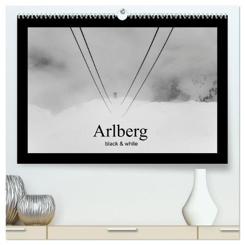 Arlberg black and white (hochwertiger Premium Wandkalender 2024 DIN A2 quer), Kunstdruck in Hochglanz - Ulrich Männel studio-fifty-five