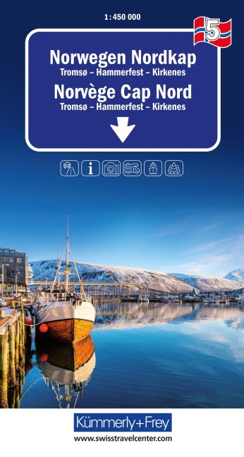 Kümmerly+Frey Regional-Strassenkarte 5 Norwegen Nordkap 1:450.000 - 