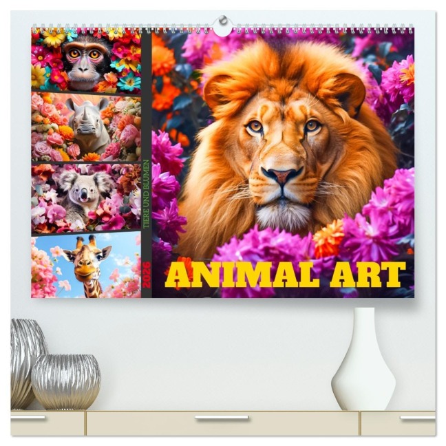 Animal Art - Tiere und Blumen (hochwertiger Premium Wandkalender 2026 DIN A2 quer), Kunstdruck in Hochglanz - Dirk Meutzner