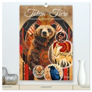 Cover-Bild zum Titel 'Totem-Tiere - Mythische Illustrationen von Krafttieren (hochwertiger Premium Wandkalender 2026 DIN A2 hoch), Kunstdruck in Hochglanz' von 'Anja Frost'