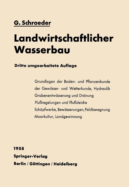 Landwirtschaftlicher Wasserbau - Gerhard Schroeder