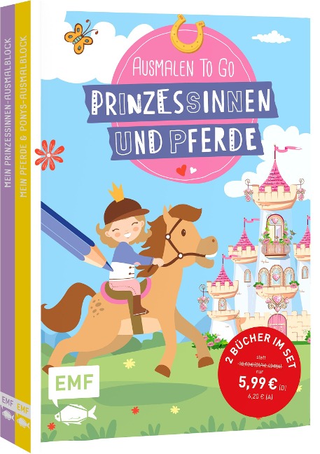 Ausmalen to go: Prinzessinnen und Pferde - 