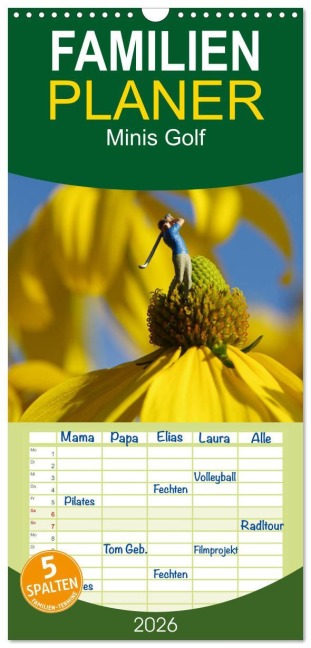 Familienplaner 2026 - Minis Golf mit 5 Spalten (Wandkalender, 21 x 45 cm) CALVENDO - Ulrike Schopp