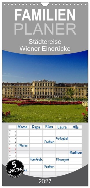 Familienplaner 2027 - Wiener Eindrücke mit 5 Spalten (Wandkalender, 21 x 45 cm) CALVENDO - Christoph Dopplinger