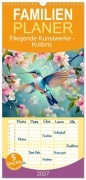 Cover-Bild zum Titel 'Familienplaner 2027 - Fliegende Kunstwerke - Kolibris mit 5 Spalten (Wandkalender, 21 x 45 cm) CALVENDO' von 'Kerstin Waurick'