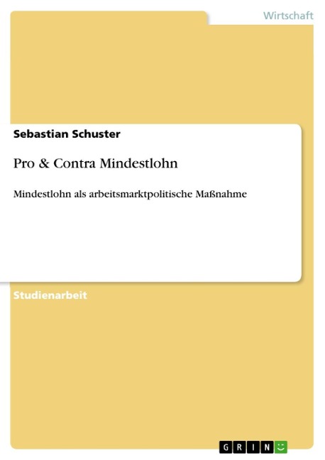Pro & Contra Mindestlohn - Sebastian Schuster