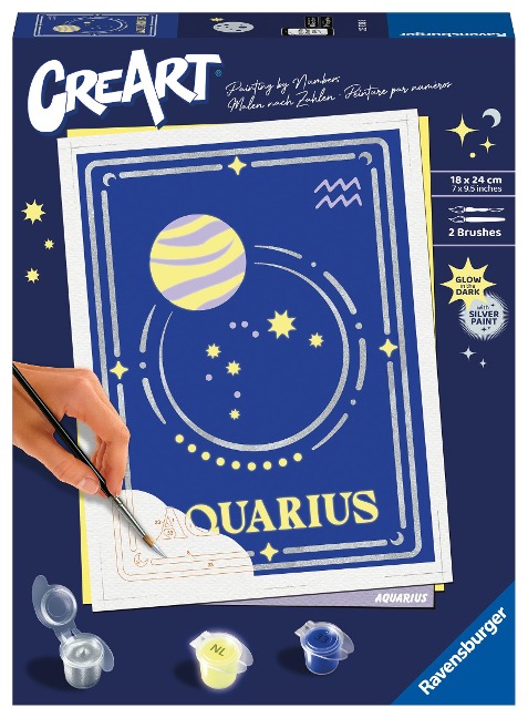 Ravensburger CreArt - Malen nach Zahlen 23738 - Sternzeichen Wassermann - ab 14 Jahren - 