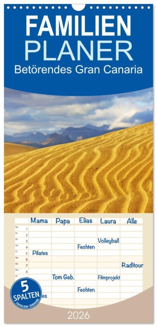 Familienplaner 2026 - Betörendes Gran Canaria mit 5 Spalten (Wandkalender, 21 x 45 cm) CALVENDO - Lucy M. Laube