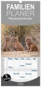 Cover-Bild zum Titel 'Familienplaner 2026 - Raubkatzenkinder mit 5 Spalten (Wandkalender, 21 x 45 cm) CALVENDO' von 'Marion Vollborn'