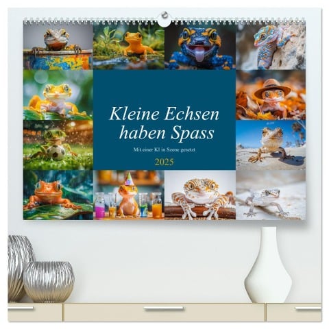 Kleine Echsen haben Spass (hochwertiger Premium Wandkalender 2025 DIN A2 quer), Kunstdruck in Hochglanz - Steffen Gierok-Latniak