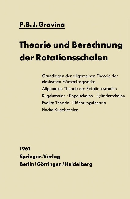 Theorie und Berechnung der Rotationsschalen - Pedro Bento Jose Gravina