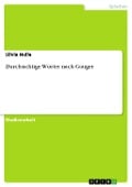 Cover-Bild zum Titel 'Durchsichtige Wörter nach Gauger' von 'Silvia Nulle'