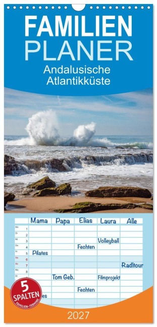 Familienplaner 2027 - Andalusische Atlantikküste mit 5 Spalten (Wandkalender, 21 x 45 cm) CALVENDO - Doris Müller