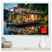 Hausboote Wohn Fantasien (hochwertiger Premium Wandkalender 2026 DIN A2 quer), Kunstdruck in Hochglanz - Peter Roder