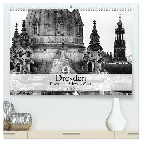 Dresden Faszination Schwarz Weiss (hochwertiger Premium Wandkalender 2025 DIN A2 quer), Kunstdruck in Hochglanz - Dirk Meutzner