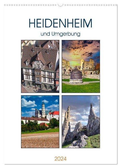 Heidenheim und Umgebung (Wandkalender 2024 DIN A2 hoch), CALVENDO Monatskalender - Klaus-Peter Huschka