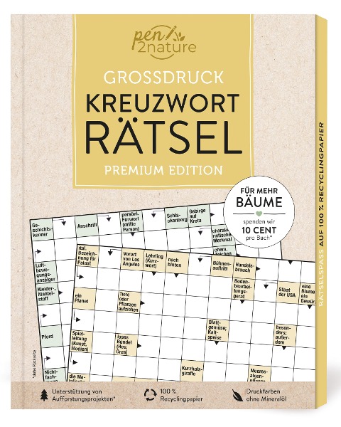 Großdruck Kreuzworträtsel - Pen2nature