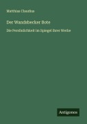 Cover-Bild zum Titel 'Der Wandsbecker Bote' von 'Matthias Claudius'