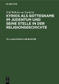 Cover-Bild zum Titel 'Nachträge und Register' von 'Wolf Wilhelm von Baudissin'