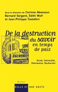 Cover-Bild zum Titel 'De la destruction du savoir en temps de paix' von ''