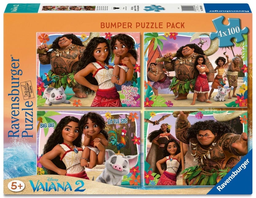 Kinderpuzzle 4x100 Teile - Disney Vaiana 2 - Abenteuer in Ozeanien - 
