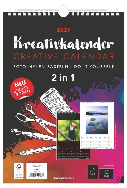 Kreativkalender A4 - 2 in 1 2027 - 