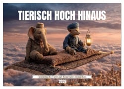 Cover-Bild zum Titel 'Tierisch hoch hinaus - Fantastische Tiere auf fliegenden Teppichen (Wandkalender 2026 DIN A2 quer), CALVENDO Monatskalender' von 'Mb Fotografie'