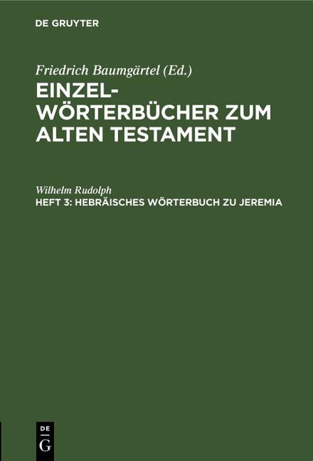 Hebräisches Wörterbuch zu Jeremia - Wilhelm Rudolph