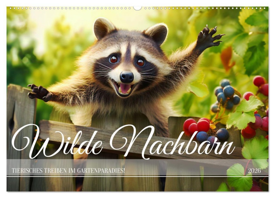 Wilde Nachbarn - Tierisches Treiben im Gartenparadies! (Wandkalender 2026 DIN A2 quer), CALVENDO Monatskalender - Anja Frost