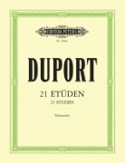 Cover-Bild zum Titel '21 Etüden für Violoncello' von 'Jean-Louis Duport, Friedrich Grützmacher'