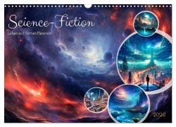 Cover-Bild zum Titel 'SCIENCE-FICTION Leben auf fernen Planeten (Wandkalender 2026 DIN A3 quer), CALVENDO Monatskalender' von 'Melanie Viola'