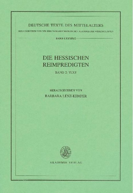 Die Hessischen Reimpredigten - 