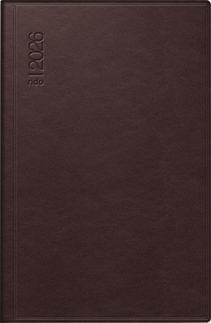 rido/idé 7016168276 | Taschenkalender Mod. partner/Industrie I 2026 | A7, Leder, dunkelrot - 