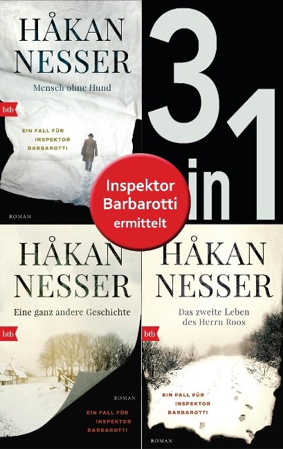 Die Gunnar Barbarotti-Reihe Band 1 bis 3 (3in1-Bundle): Mensch ohne Hund/Eine ganz andere Geschichte/Das zweite Leben des Herrn Roos - Håkan Nesser