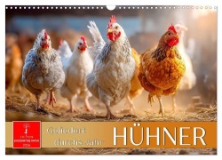 Cover-Bild zum Titel 'Hühner - gefiedert durchs Jahr (Wandkalender 2026 DIN A3 quer), CALVENDO Monatskalender' von 'Roder Roder'
