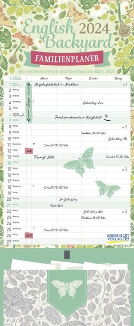 Familienplaner English Backyard Zetteltasche 2024 - 