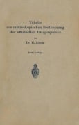 Cover-Bild zum Titel 'Tabelle zur mikroskopischen Bestimmung der offizinellen Drogenpulver' von 'H. Zörnig'