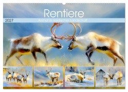 Cover-Bild zum Titel 'Rentiere. Anmut in nordischer Landschaft (Wandkalender 2027 DIN A2 quer), CALVENDO Monatskalender' von 'Rose Hurley'
