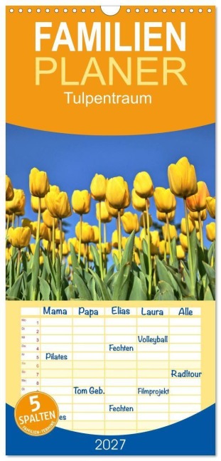 Familienplaner 2027 - Tulpentraum mit 5 Spalten (Wandkalender, 21 x 45 cm) CALVENDO - (C) By Insideportugal