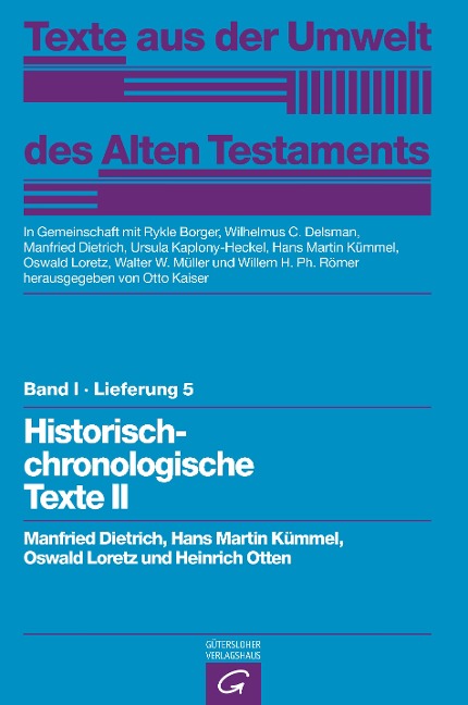 Historisch-chronologische Texte II - Manfried Dietrich, Hans Martin Kümmel, Oswald Loretz, Heinrich Otten