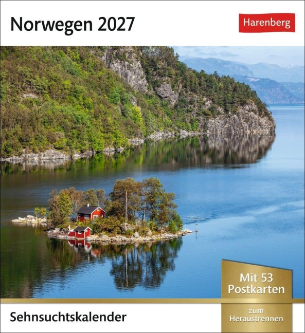 Norwegen Sehnsuchtskalender 2027 - Wochenkalender mit 53 Postkarten - 