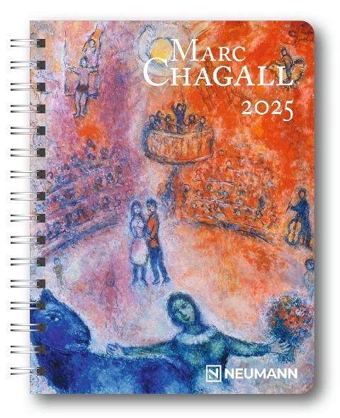 Marc Chagall 2025 - Diary - Buchkalender - Taschenkalender - Kunstkalender - 16,5x21,6 - 